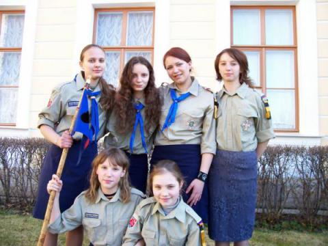 Звено "Тигренок" при параде