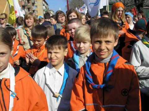 Скауты Карелии на параде в честь дня Победы в Петрозаводске 2